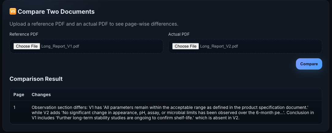 Screenshot of Document Portal