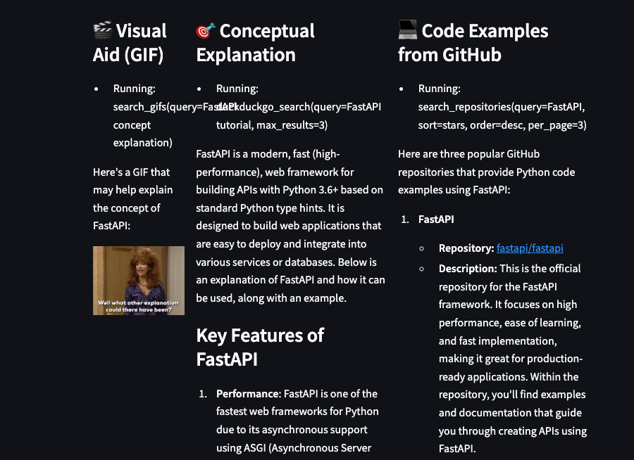 Screenshot of Python Code Explainer (Agno)